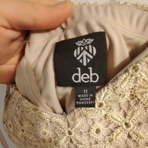 Deb Dresses - Gold and coral strapless dress Deb Dresses - Gold and coral strapless dress